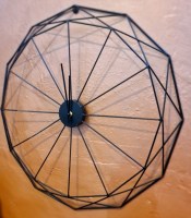 open klok geometrisch zwart 60 cm doorsnede